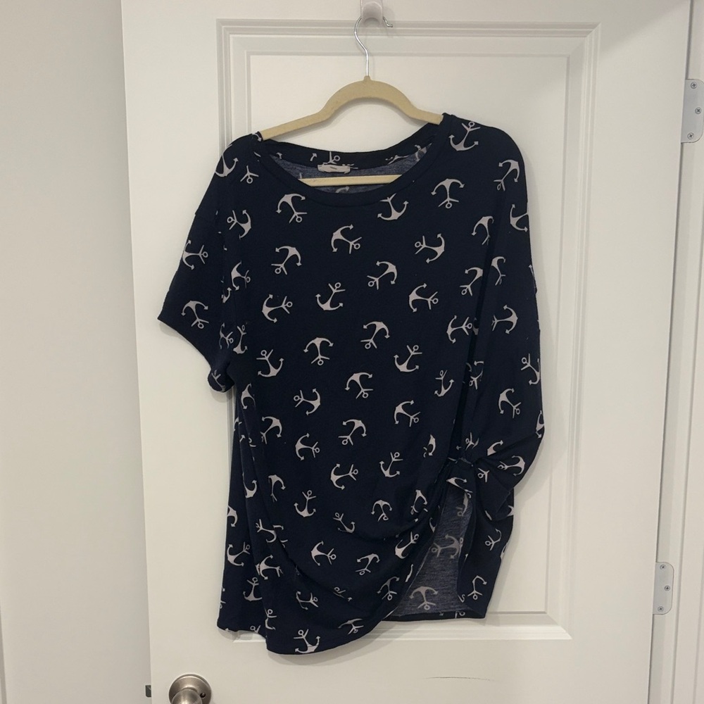 Hummingbird Navy Anchor Print Set